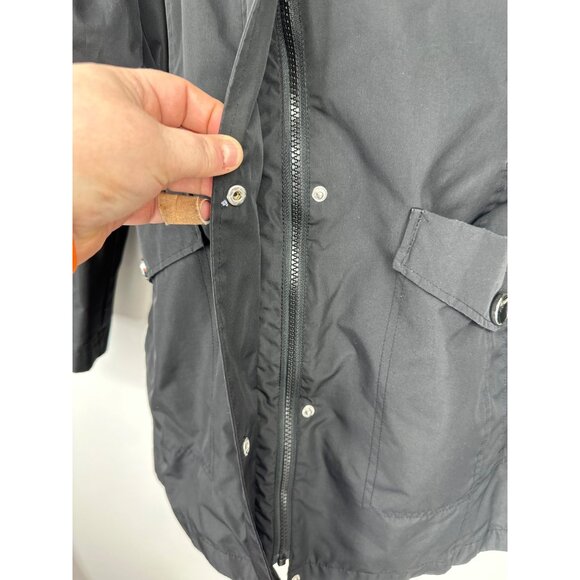 Susan Black Waterproof Hooded Jacket W/ Pockets & Snap Closure Size XS - Picture 3 of 13